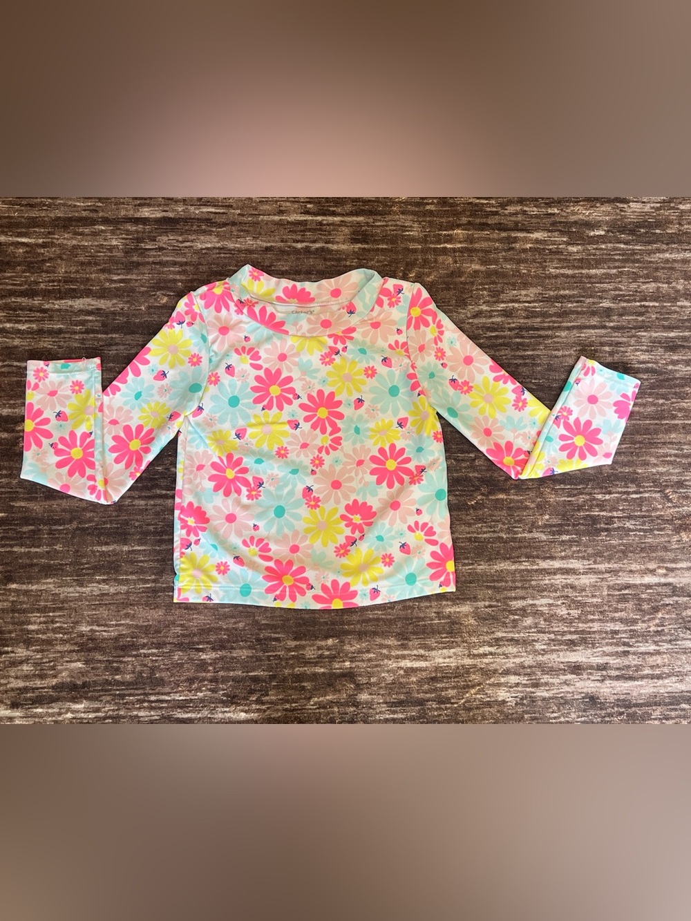 Carter's Floral Long Sleeve Tee in Pink, Yellow & Aqua